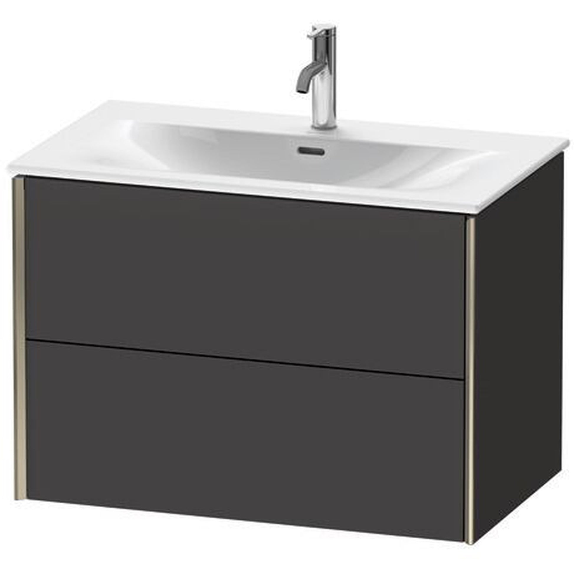 Duravit Xviu 32" x 22" x 19" Two Drawer Wall-Mount Vanity Unit, Graphite Super Matt (XV41340B180)