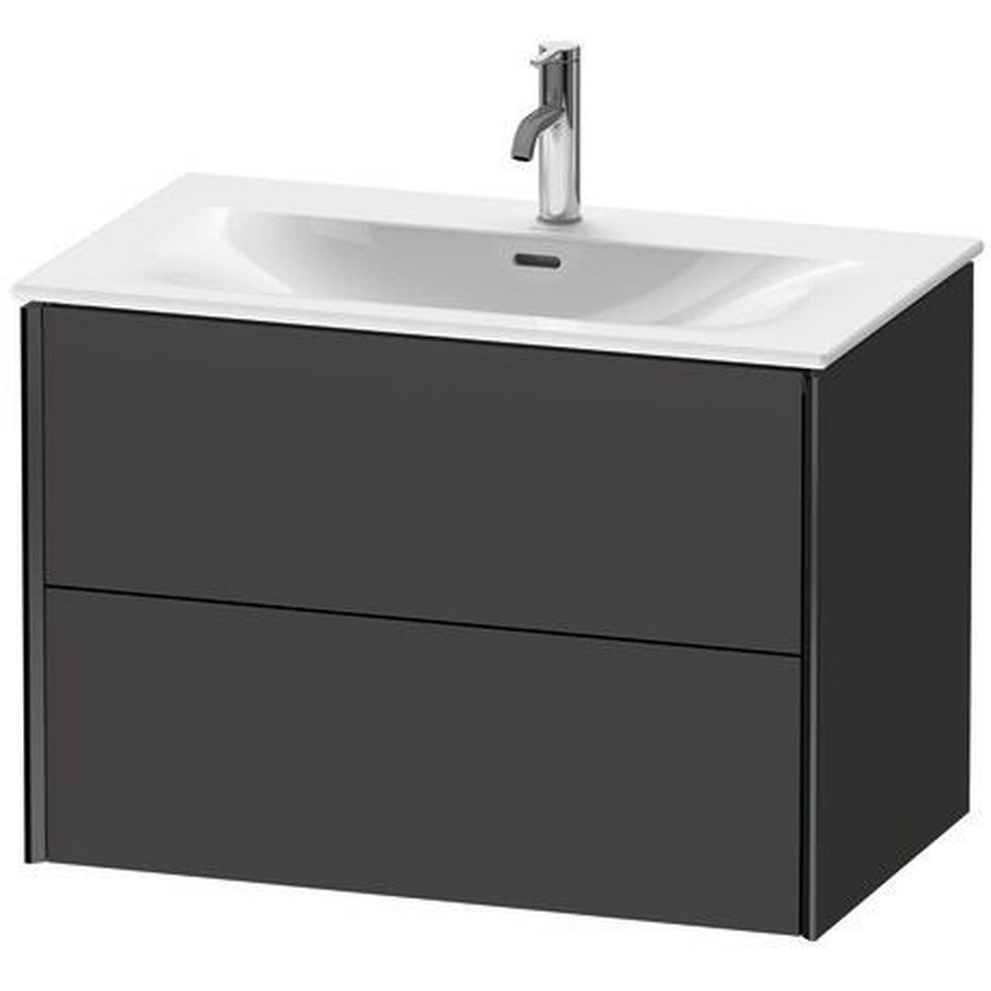 Duravit Xviu 32" x 22" x 19" Two Drawer Wall-Mount Vanity Unit, Graphite Super Matt (XV41340B280)