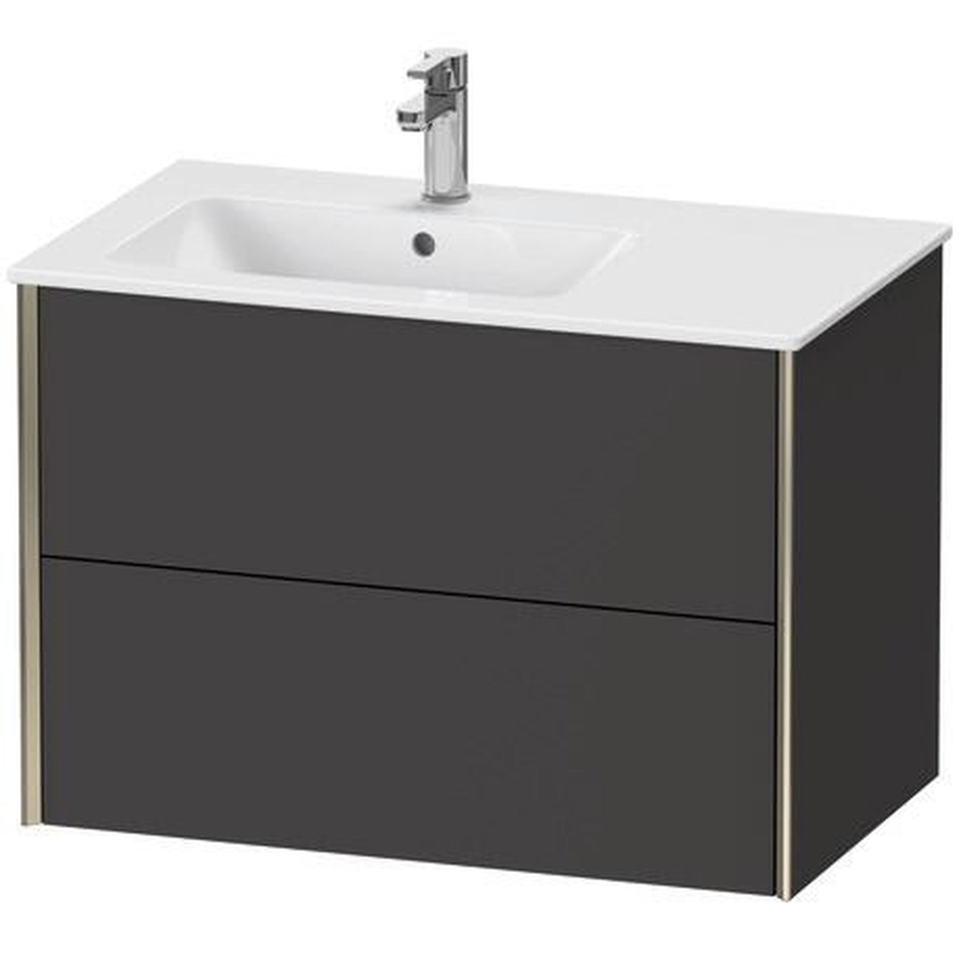 Duravit Xviu 32" x 22" x 19" Two Drawer Wall-Mount Vanity Unit, Graphite Super Matt (XV41580B180)