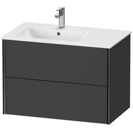 Duravit Xviu 32" x 22" x 19" Two Drawer Wall-Mount Vanity Unit, Graphite Super Matt (XV41580B280)