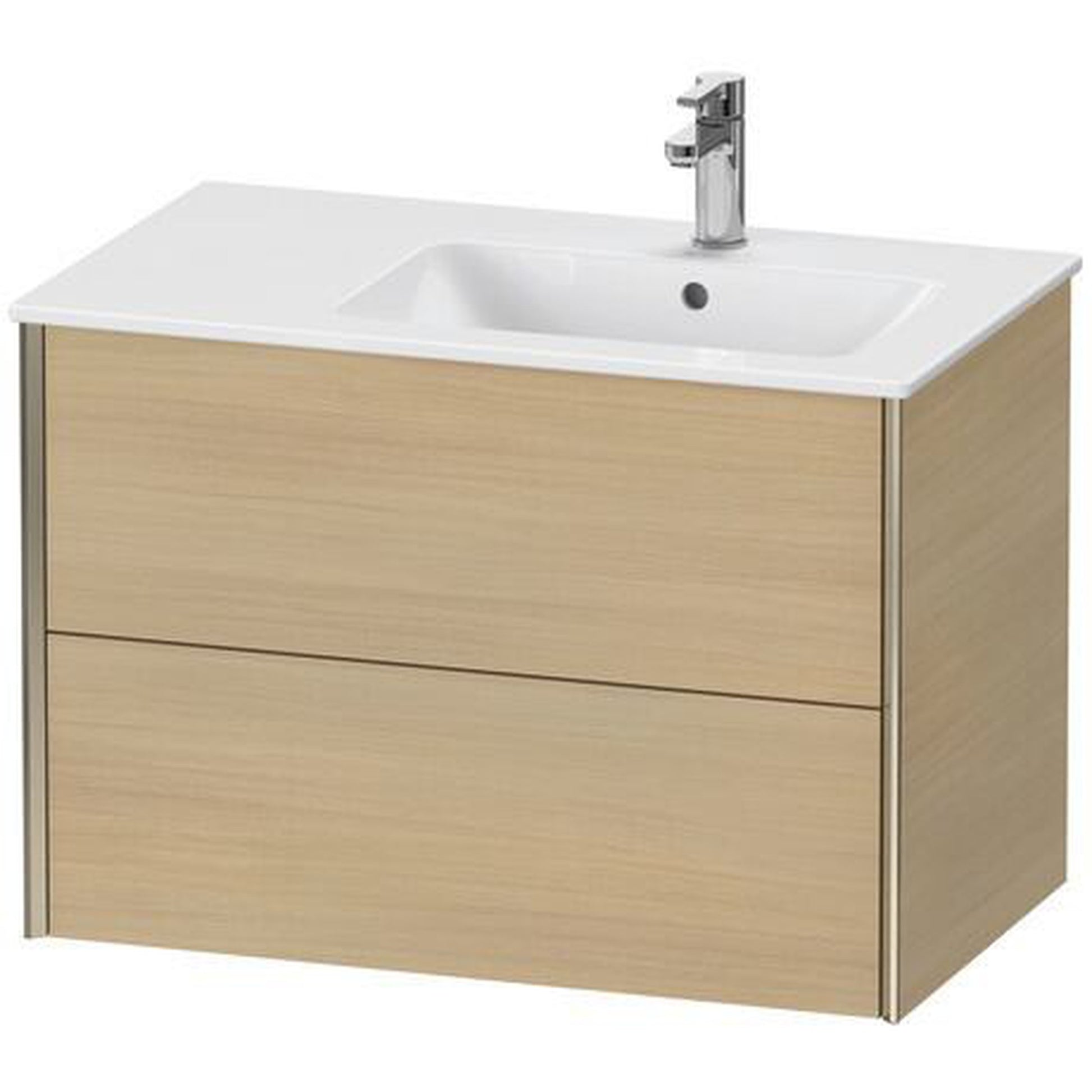 Duravit Xviu 32" x 22" x 19" Two Drawer Wall-Mount Vanity Unit, Mediterreanean Oak Real Wood Veneer (XV41590B171)