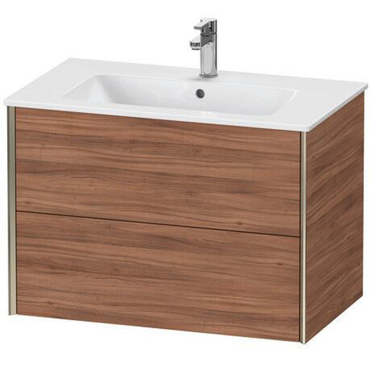 Duravit Xviu 32" x 22" x 19" Two Drawer Wall-Mount Vanity Unit, Natural Walnut (XV41260B179)