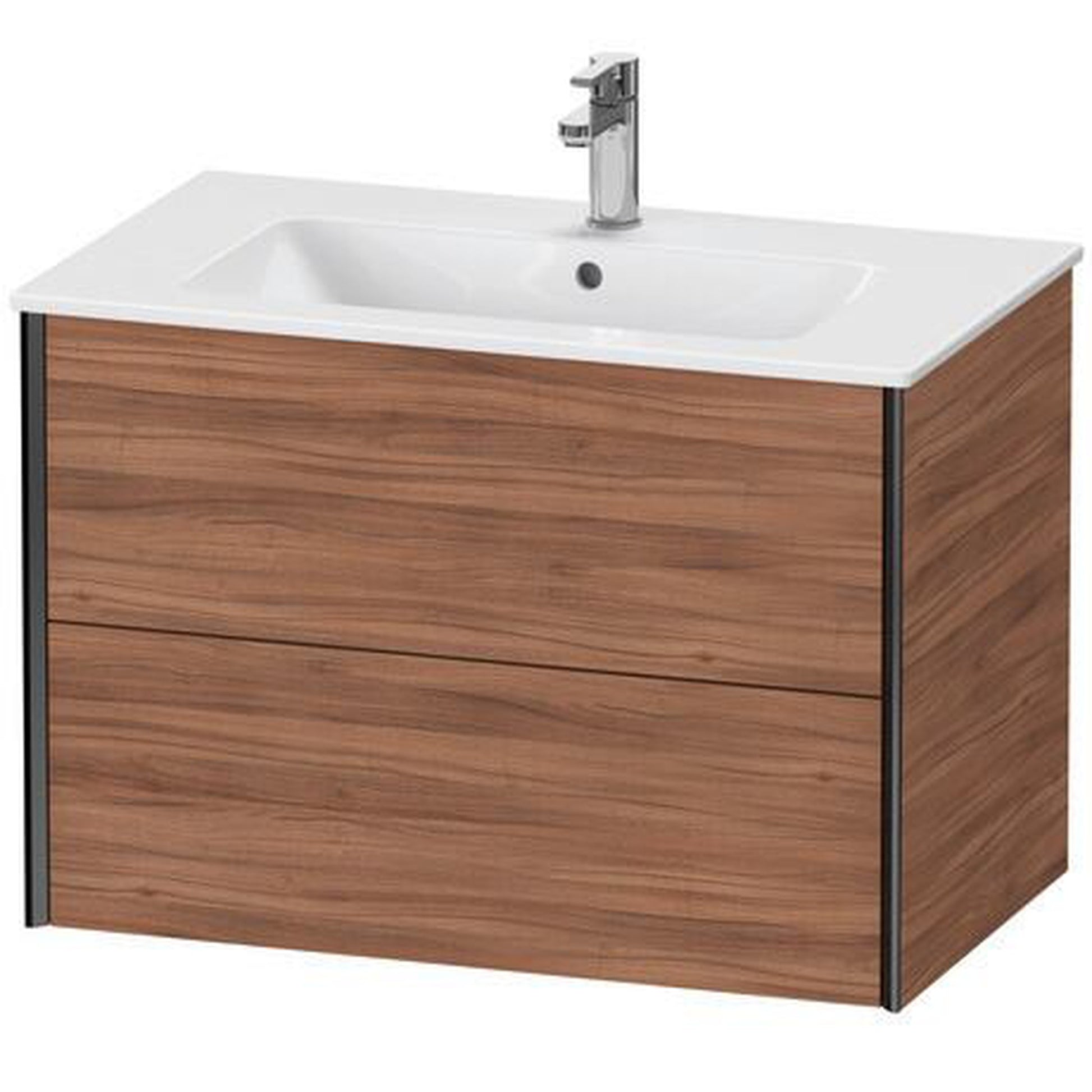 Duravit Xviu 32" x 22" x 19" Two Drawer Wall-Mount Vanity Unit, Natural Walnut (XV41260B279)