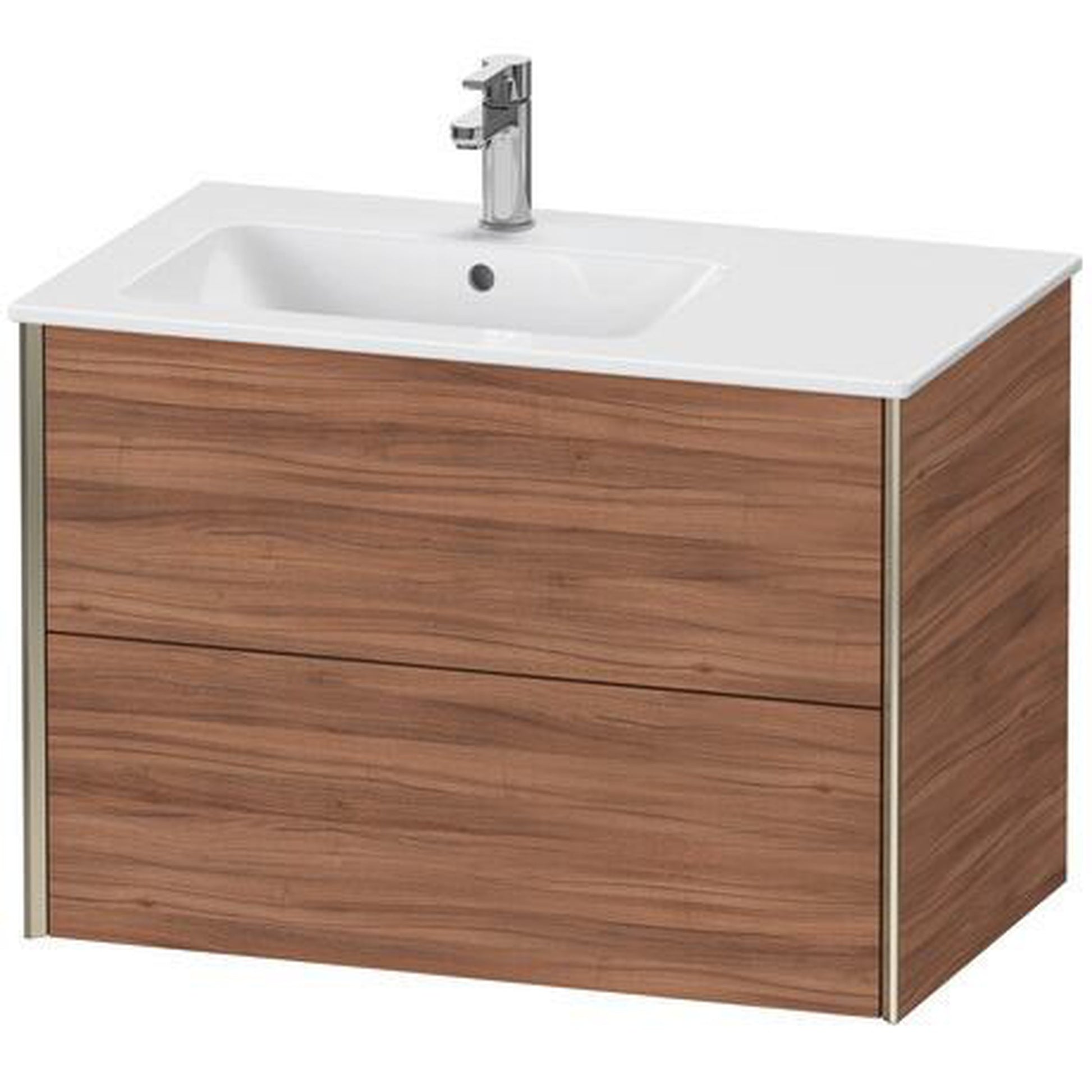 Duravit Xviu 32" x 22" x 19" Two Drawer Wall-Mount Vanity Unit, Natural Walnut (XV41580B179)