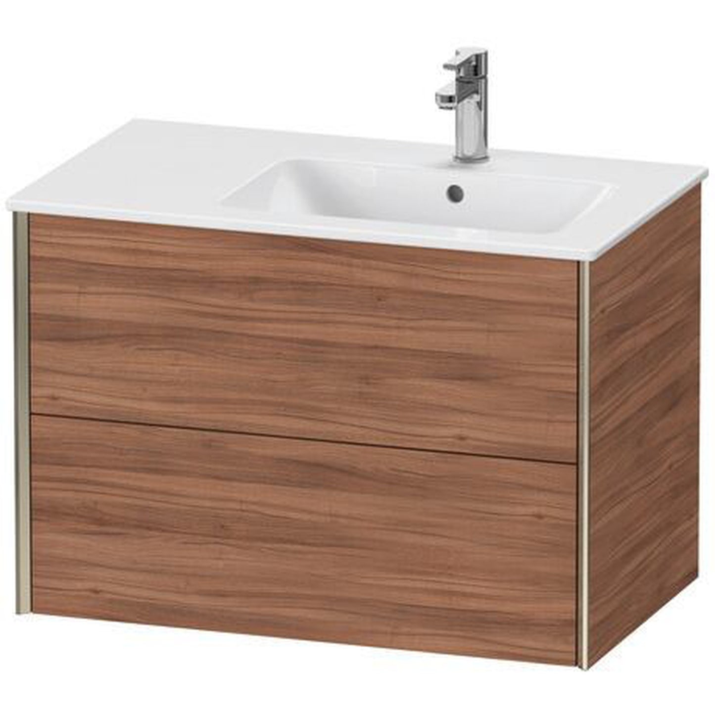 Duravit Xviu 32" x 22" x 19" Two Drawer Wall-Mount Vanity Unit, Natural Walnut (XV41590B179)