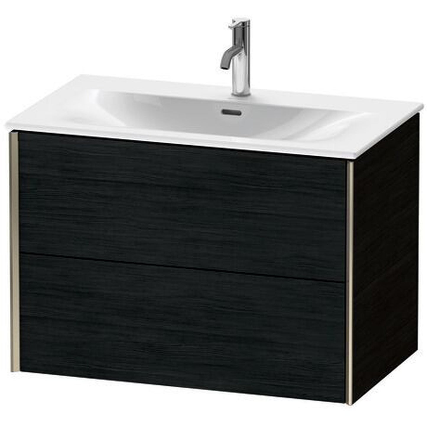 Duravit Xviu 32" x 22" x 19" Two Drawer Wall-Mount Vanity Unit, Oak Black (XV41340B116)