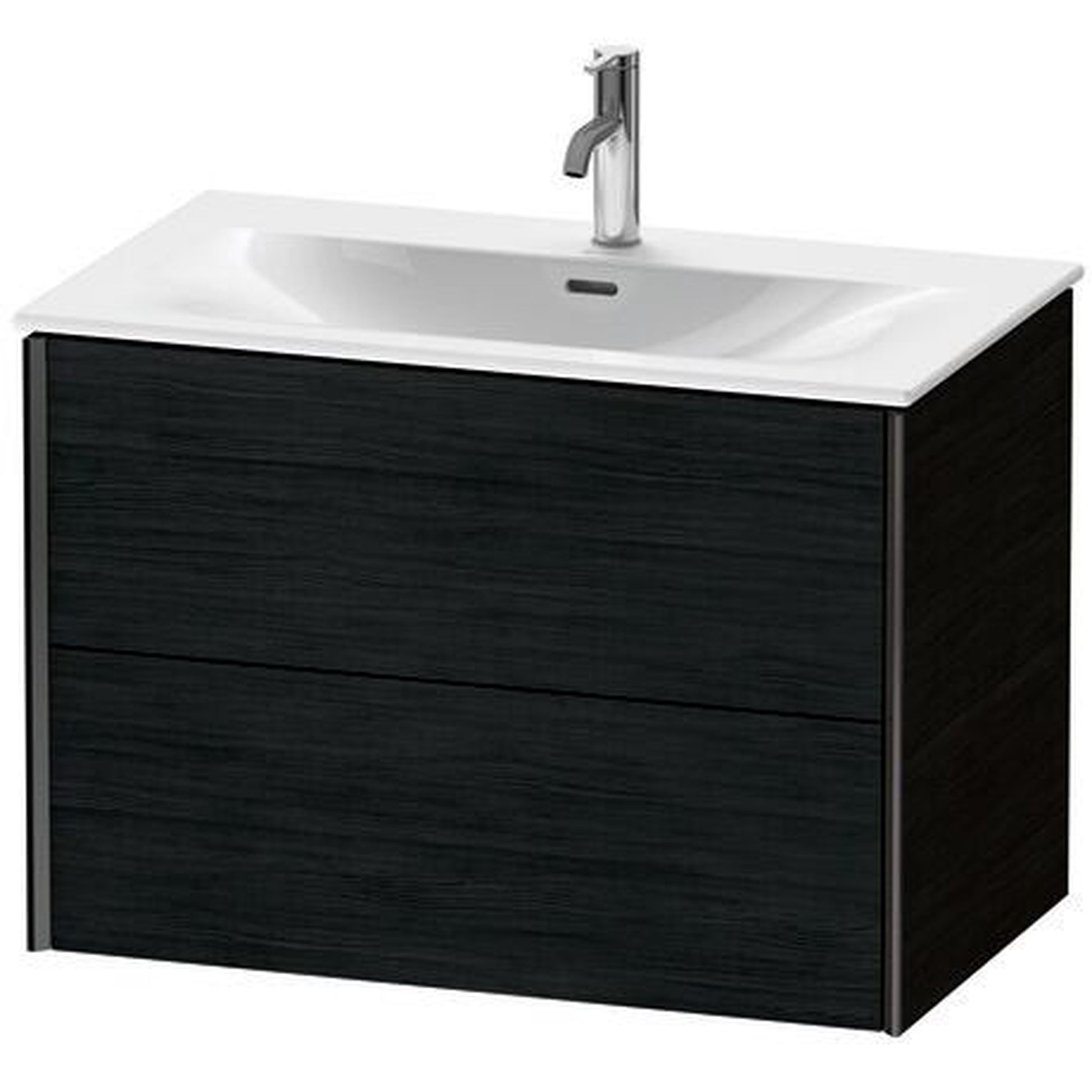 Duravit Xviu 32" x 22" x 19" Two Drawer Wall-Mount Vanity Unit, Oak Black (XV41340B216)