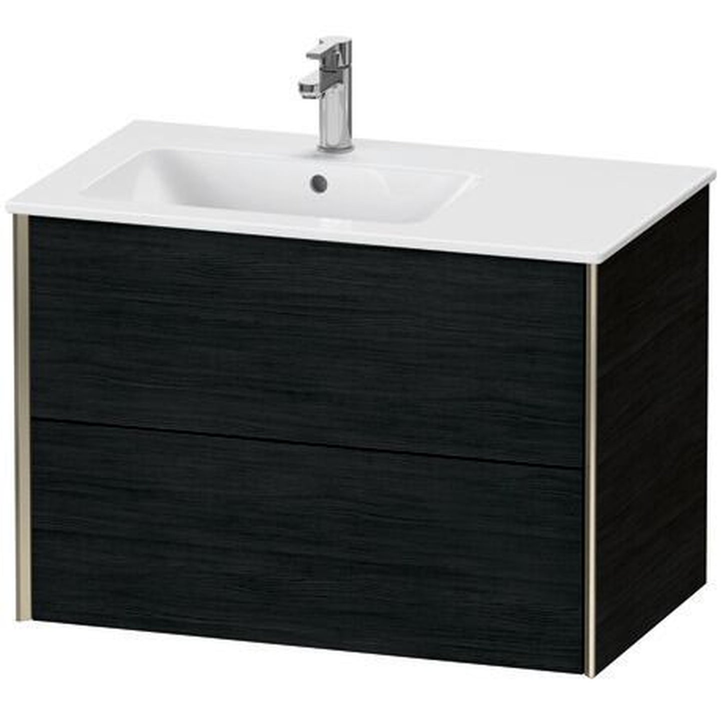 Duravit Xviu 32" x 22" x 19" Two Drawer Wall-Mount Vanity Unit, Oak Black (XV41580B116)