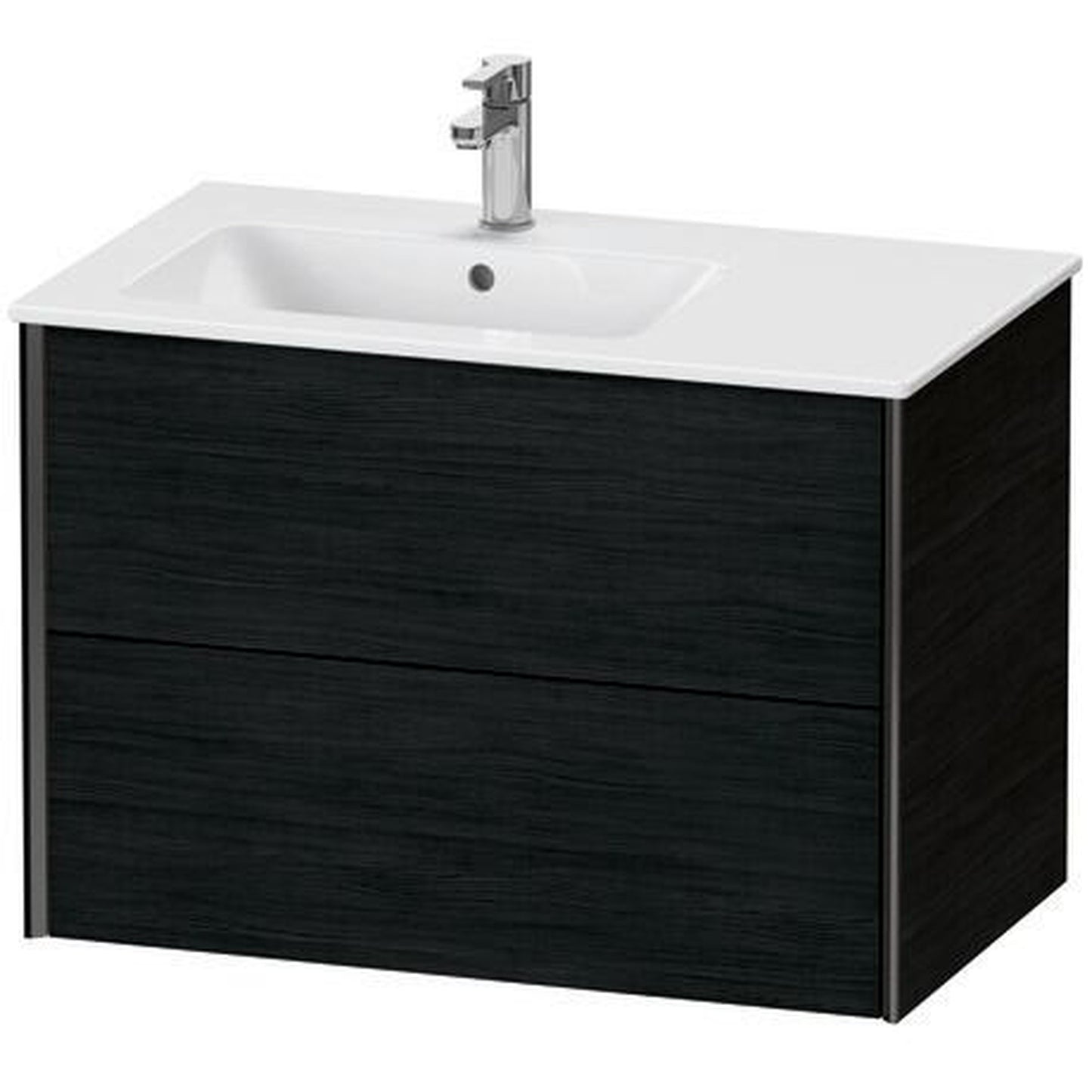 Duravit Xviu 32" x 22" x 19" Two Drawer Wall-Mount Vanity Unit, Oak Black (XV41580B216)