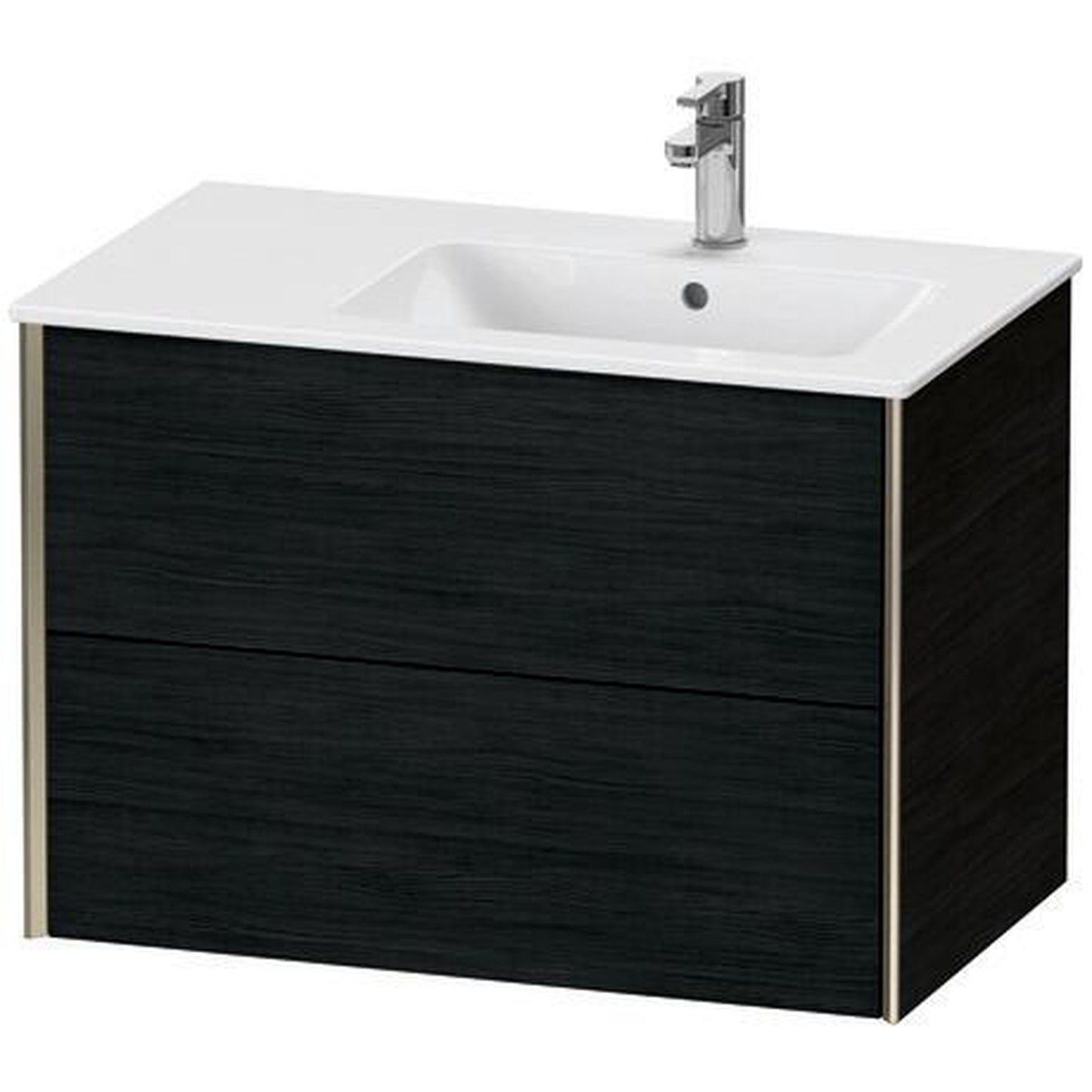 Duravit Xviu 32" x 22" x 19" Two Drawer Wall-Mount Vanity Unit, Oak Black (XV41590B116)