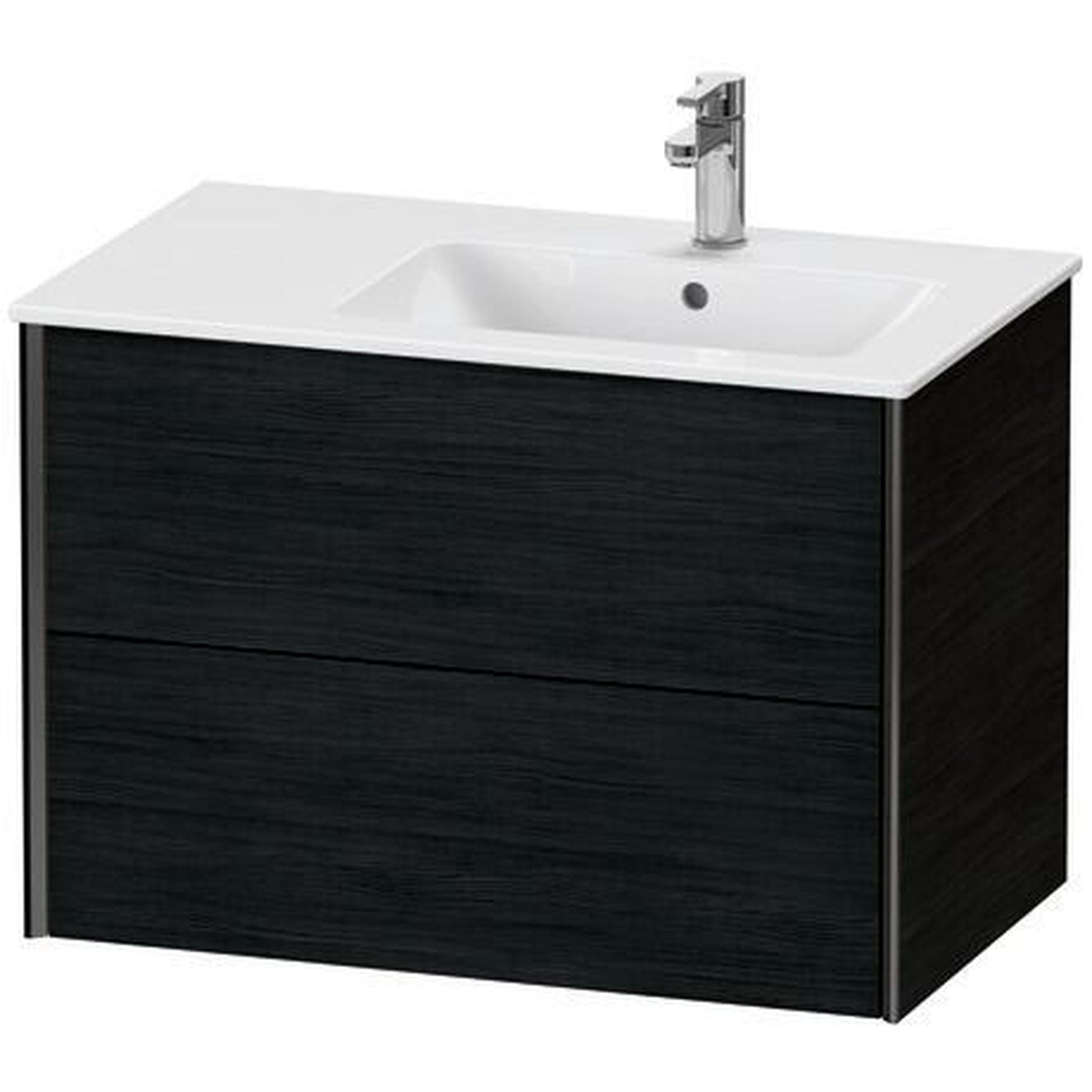 Duravit Xviu 32" x 22" x 19" Two Drawer Wall-Mount Vanity Unit, Oak Black (XV41590B216)