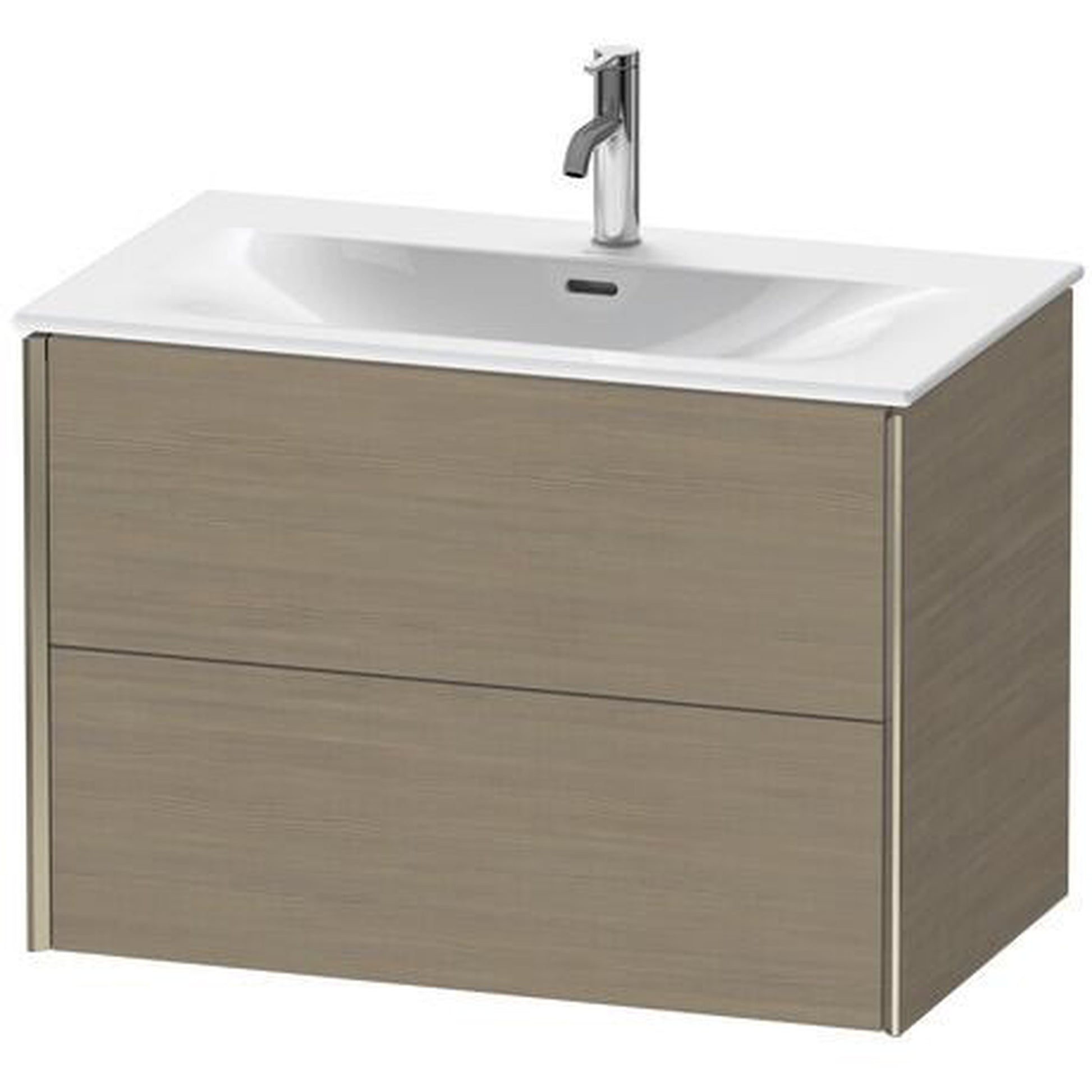 Duravit Xviu 32" x 22" x 19" Two Drawer Wall-Mount Vanity Unit, Oak Terra (XV41340B135)