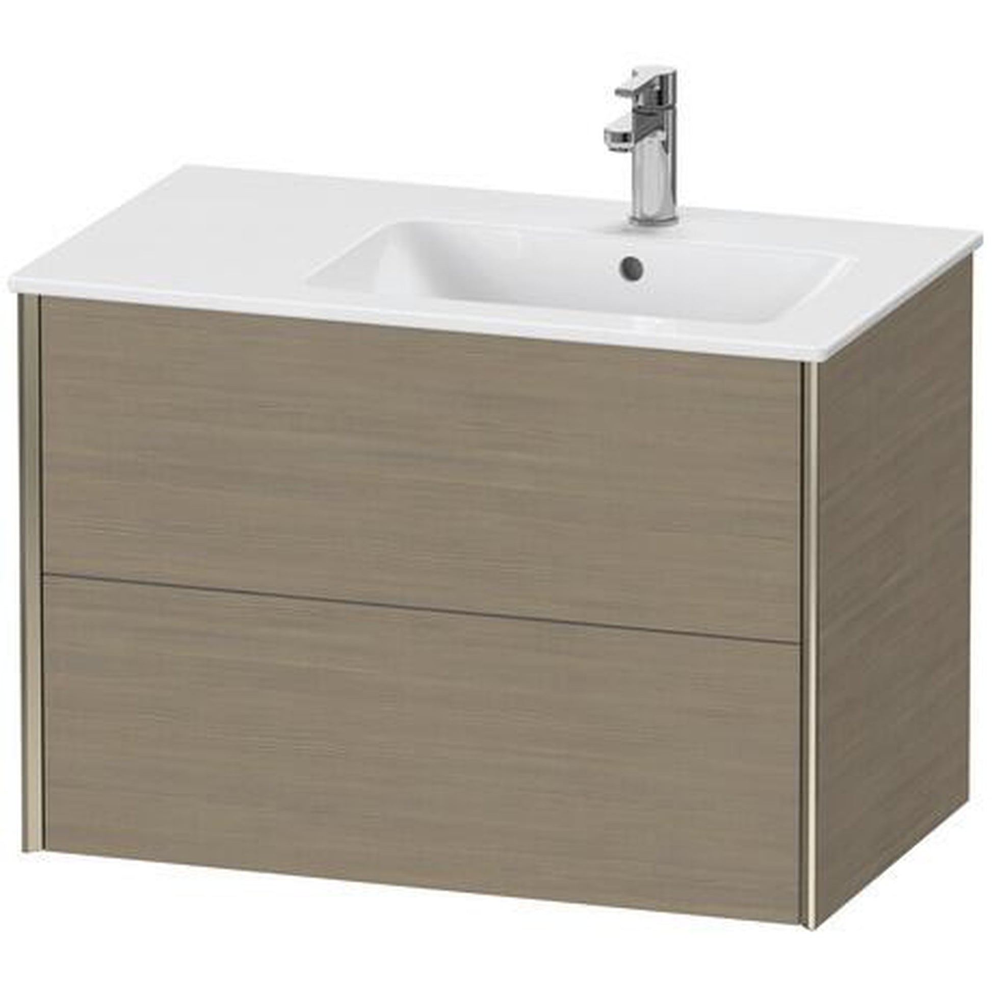 Duravit Xviu 32" x 22" x 19" Two Drawer Wall-Mount Vanity Unit, Oak Terra (XV41590B135)