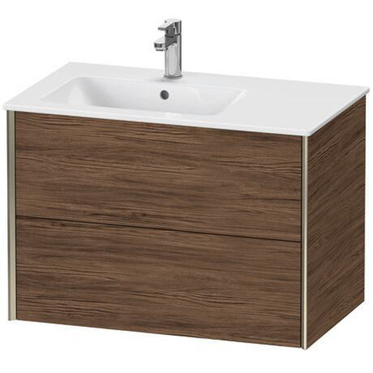 Duravit Xviu 32" x 22" x 19" Two Drawer Wall-Mount Vanity Unit, Walnut Dark (XV41580B121)