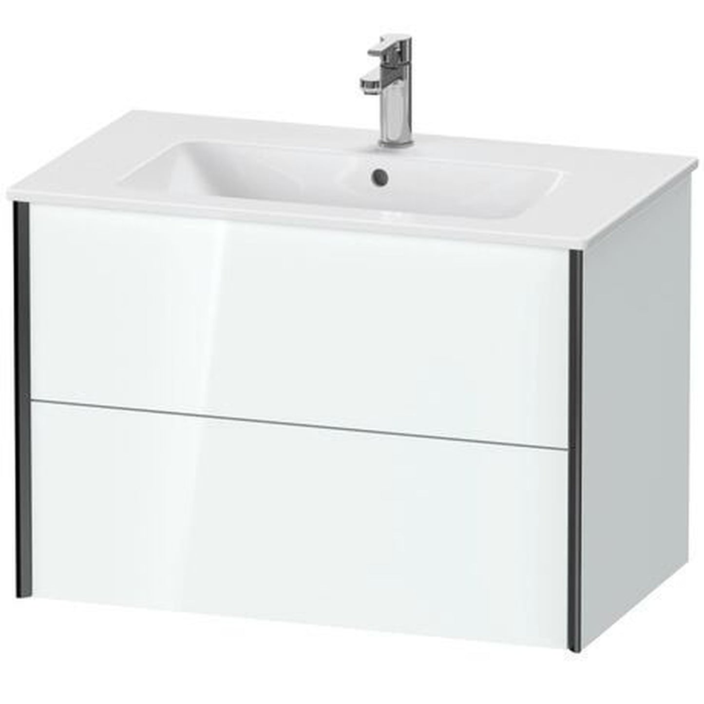 Duravit Xviu 32" x 22" x 19" Two Drawer Wall-Mount Vanity Unit, White High Gloss Lacquer (XV41260B285)
