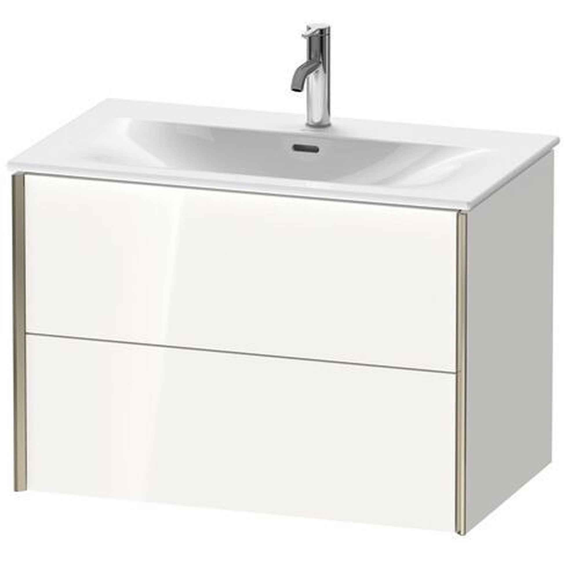 Duravit Xviu 32" x 22" x 19" Two Drawer Wall-Mount Vanity Unit, White High Gloss Lacquer (XV41340B185)