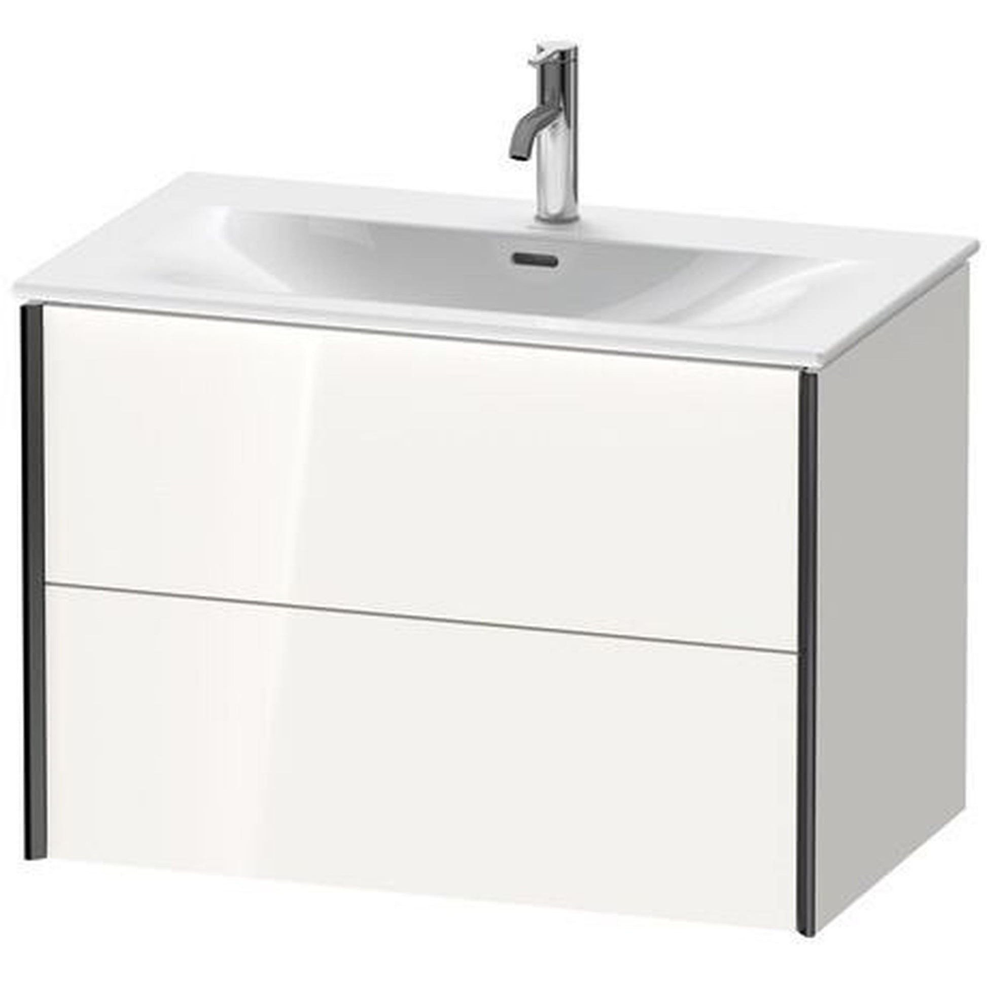 Duravit Xviu 32" x 22" x 19" Two Drawer Wall-Mount Vanity Unit, White High Gloss Lacquer (XV41340B285)