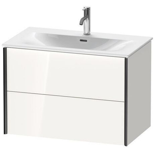 Duravit Xviu 32" x 22" x 19" Two Drawer Wall-Mount Vanity Unit, White High Gloss Lacquer (XV41340B285)