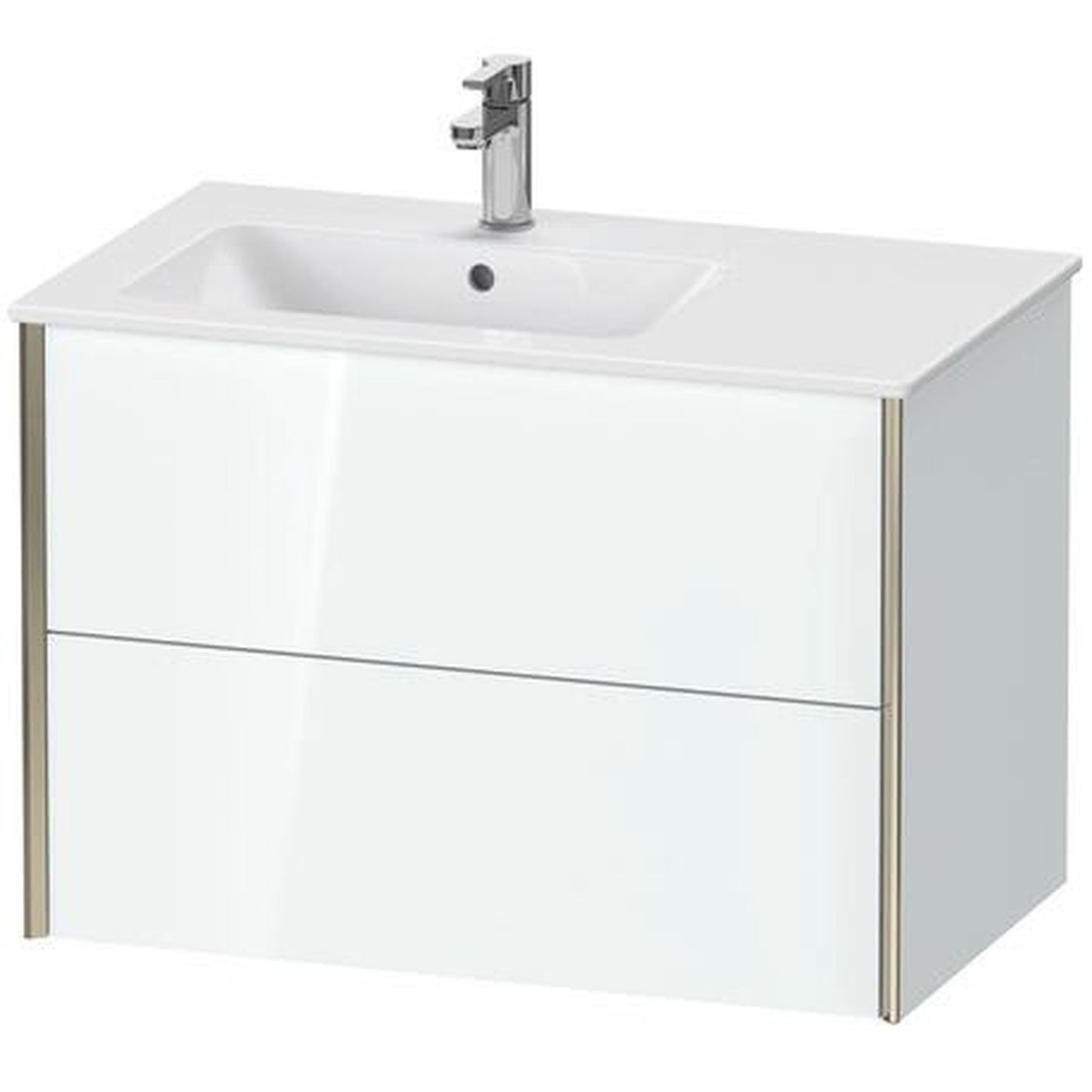Duravit Xviu 32" x 22" x 19" Two Drawer Wall-Mount Vanity Unit, White High Gloss Lacquer (XV41580B185)