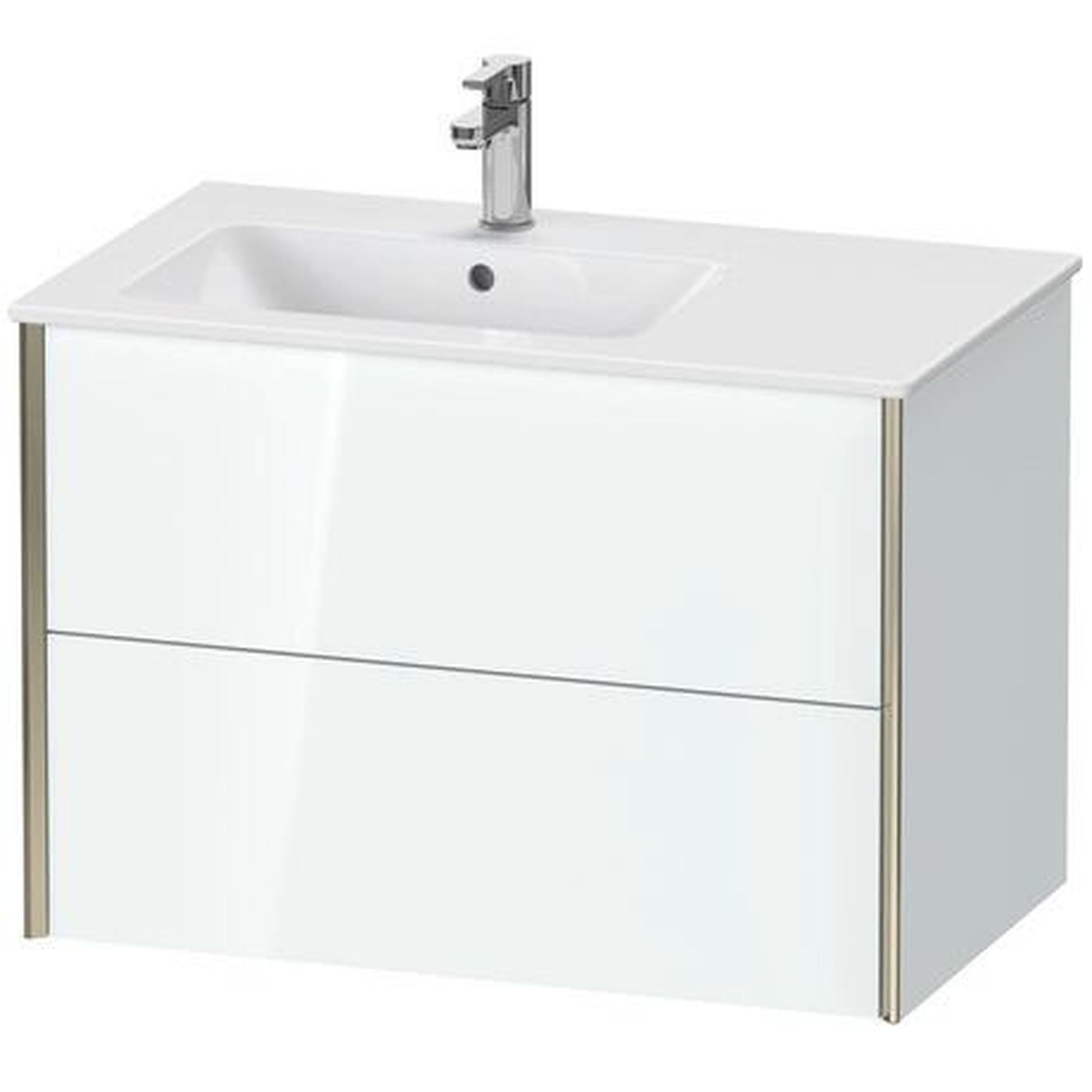 Duravit Xviu 32" x 22" x 19" Two Drawer Wall-Mount Vanity Unit, White High Gloss Lacquer (XV41580B185)