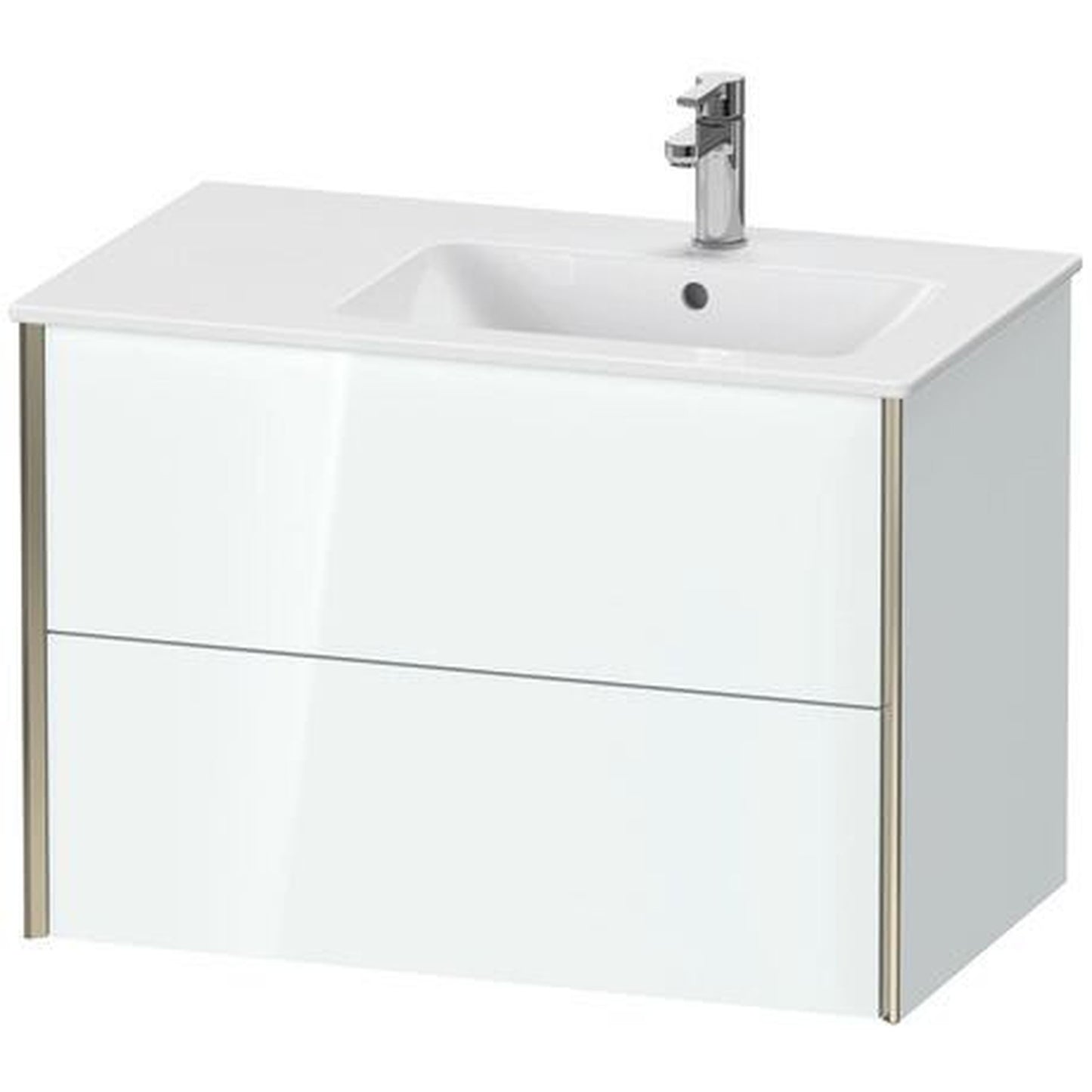 Duravit Xviu 32" x 22" x 19" Two Drawer Wall-Mount Vanity Unit, White High Gloss Lacquer (XV41590B185)