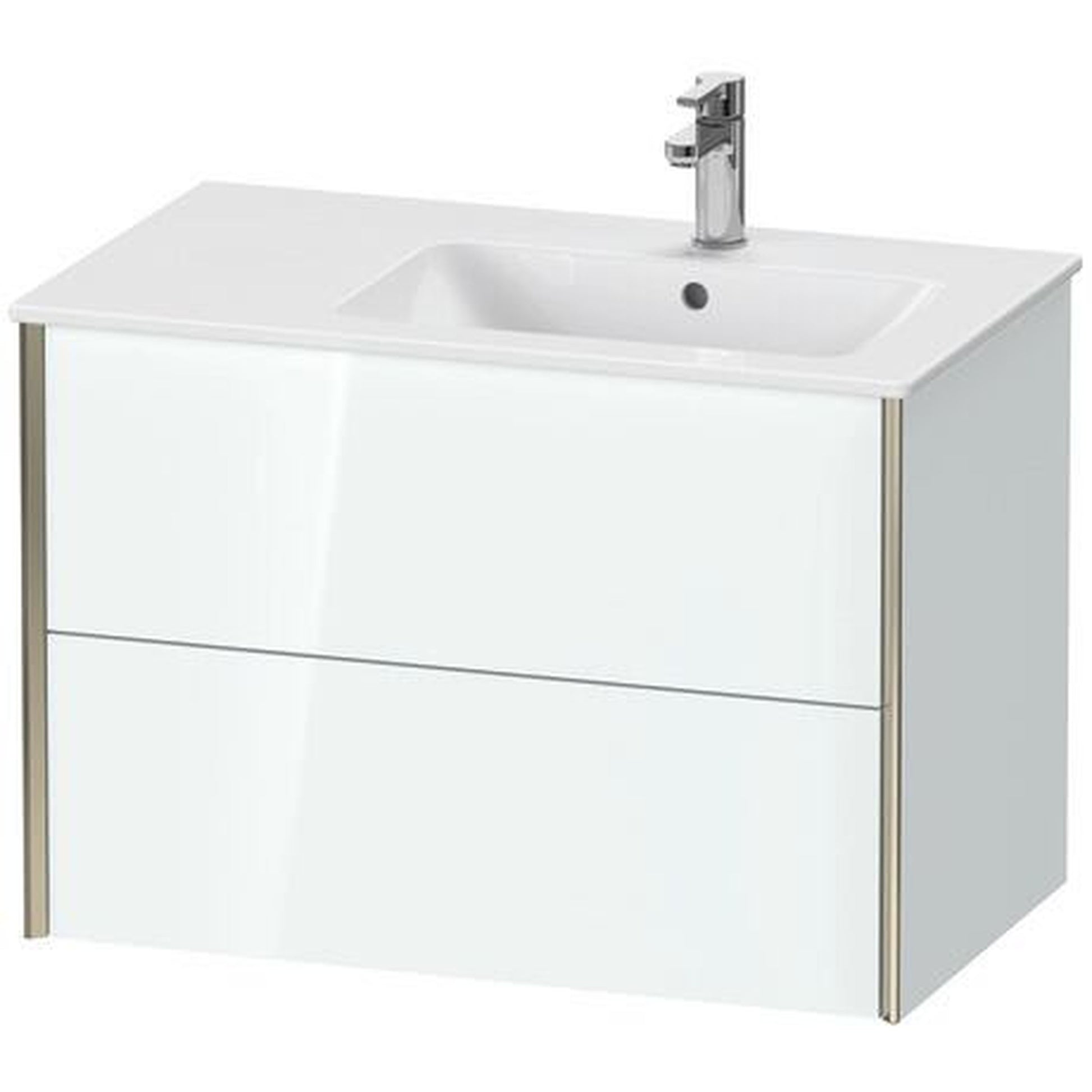 Duravit Xviu 32" x 22" x 19" Two Drawer Wall-Mount Vanity Unit, White High Gloss Lacquer (XV41590B185)