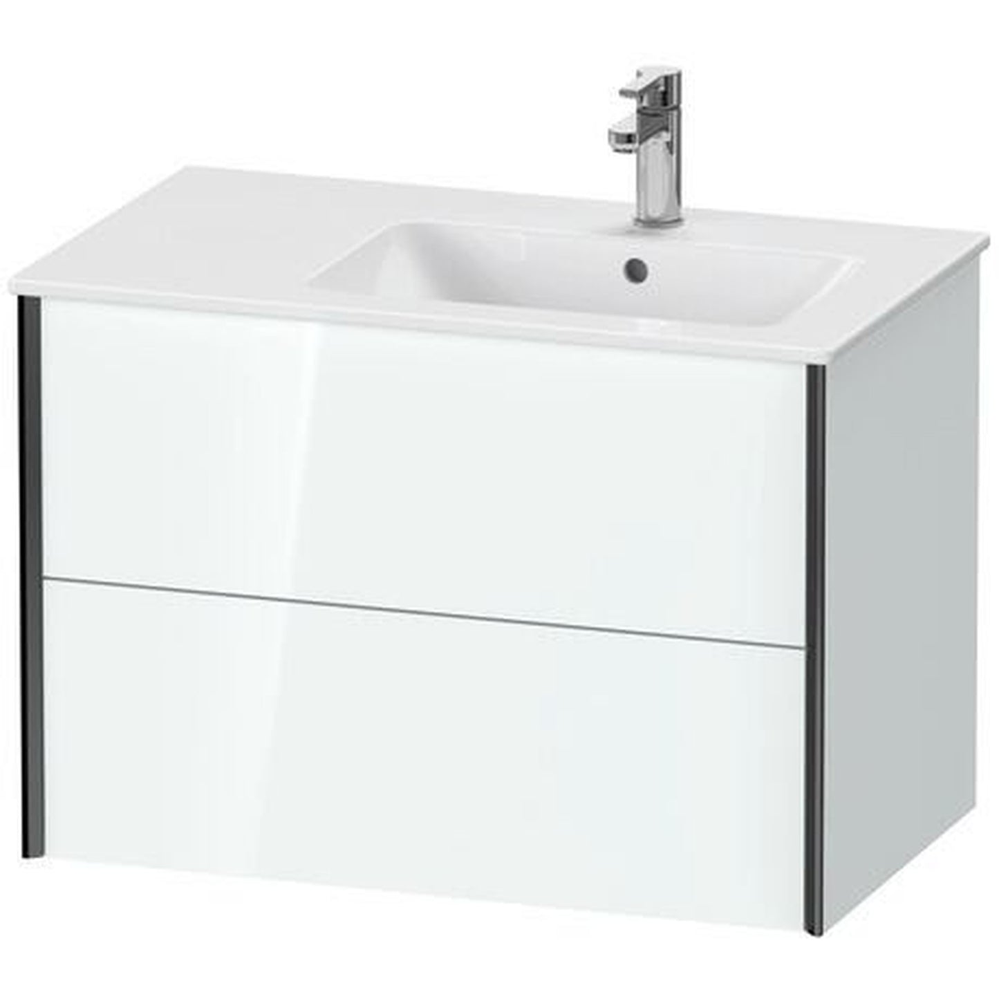 Duravit Xviu 32" x 22" x 19" Two Drawer Wall-Mount Vanity Unit, White High Gloss Lacquer (XV41590B285)