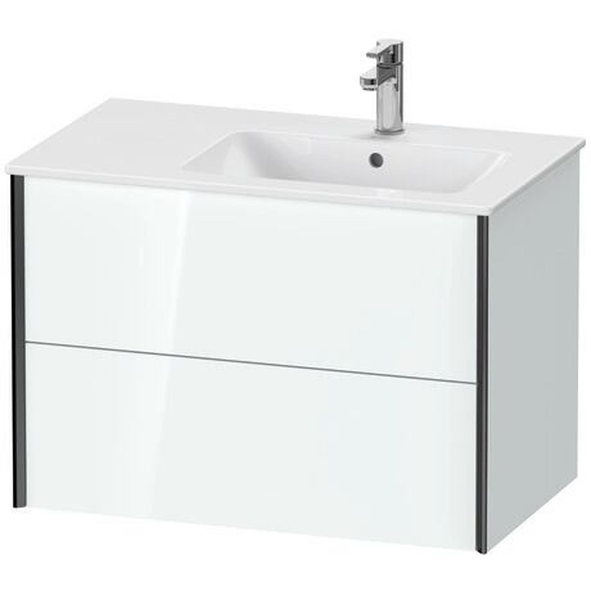 Duravit Xviu 32" x 22" x 19" Two Drawer Wall-Mount Vanity Unit, White High Gloss Lacquer (XV41590B285)