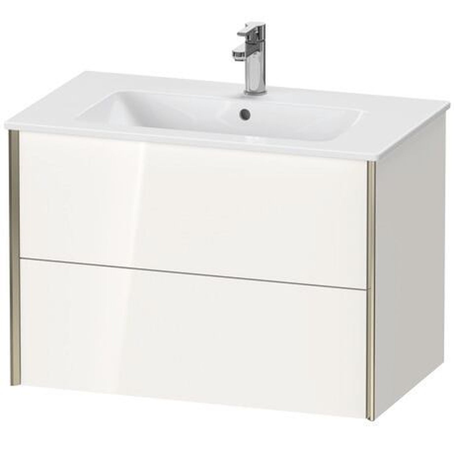 Duravit Xviu 32" x 22" x 19" Two Drawer Wall-Mount Vanity Unit, White High Gloss (XV41260B122)