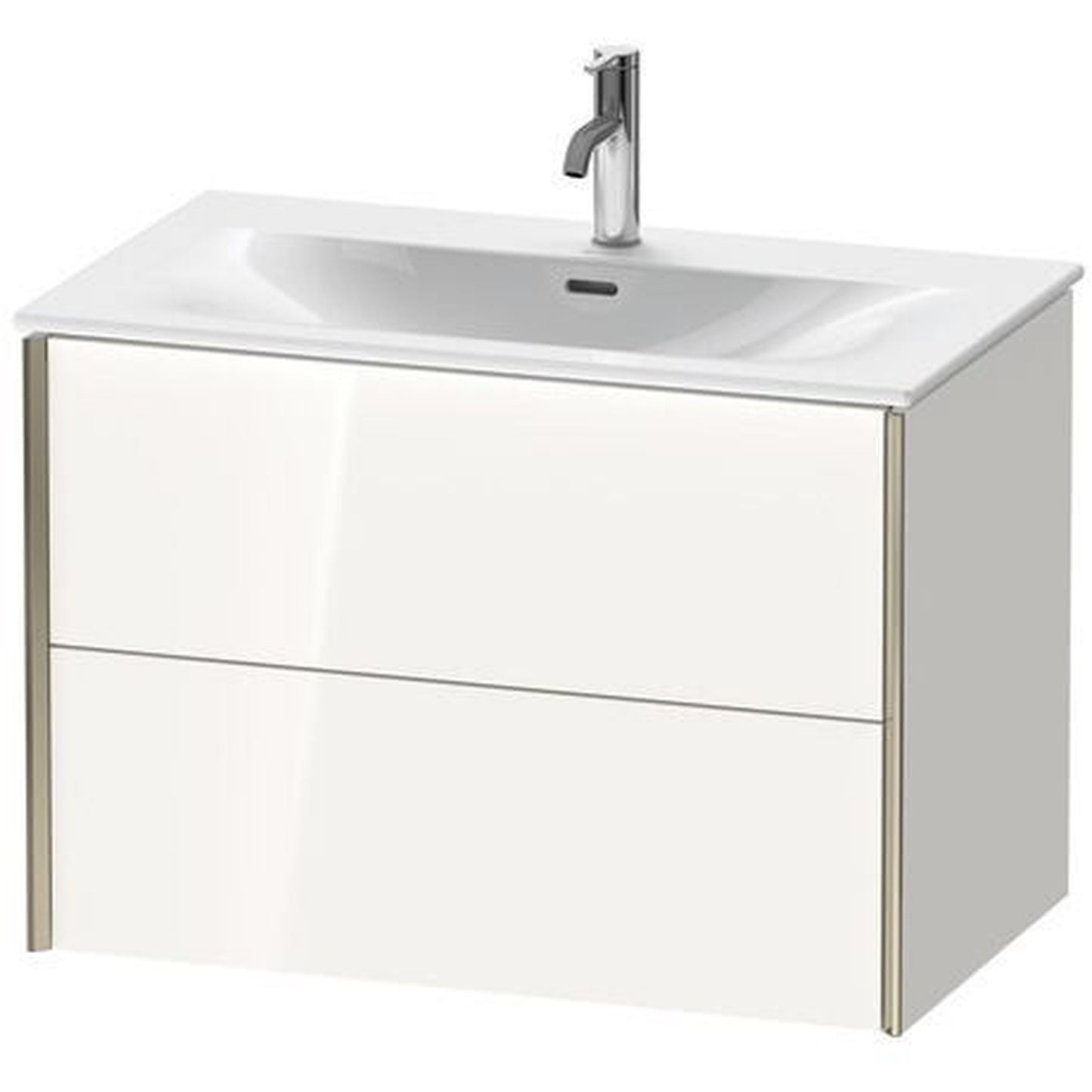 Duravit Xviu 32" x 22" x 19" Two Drawer Wall-Mount Vanity Unit, White High Gloss (XV41340B122)