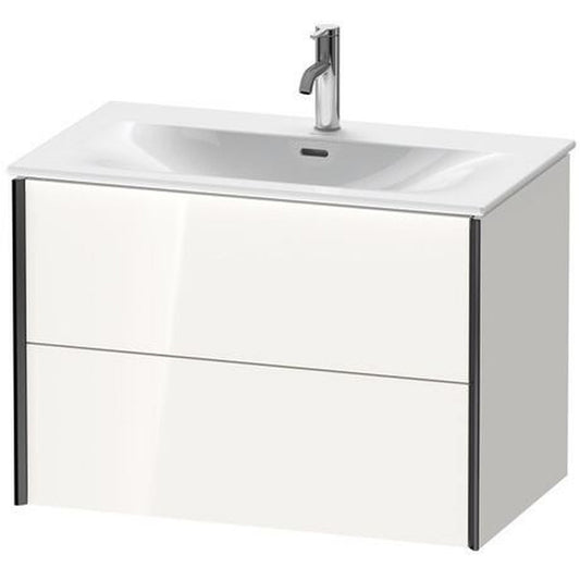 Duravit Xviu 32" x 22" x 19" Two Drawer Wall-Mount Vanity Unit, White High Gloss (XV41340B222)