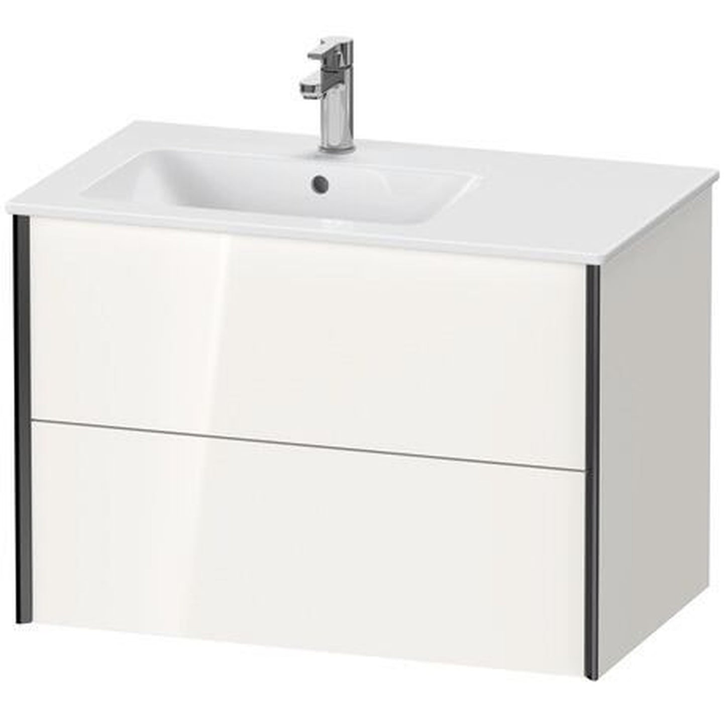 Duravit Xviu 32" x 22" x 19" Two Drawer Wall-Mount Vanity Unit, White High Gloss (XV41580B222)