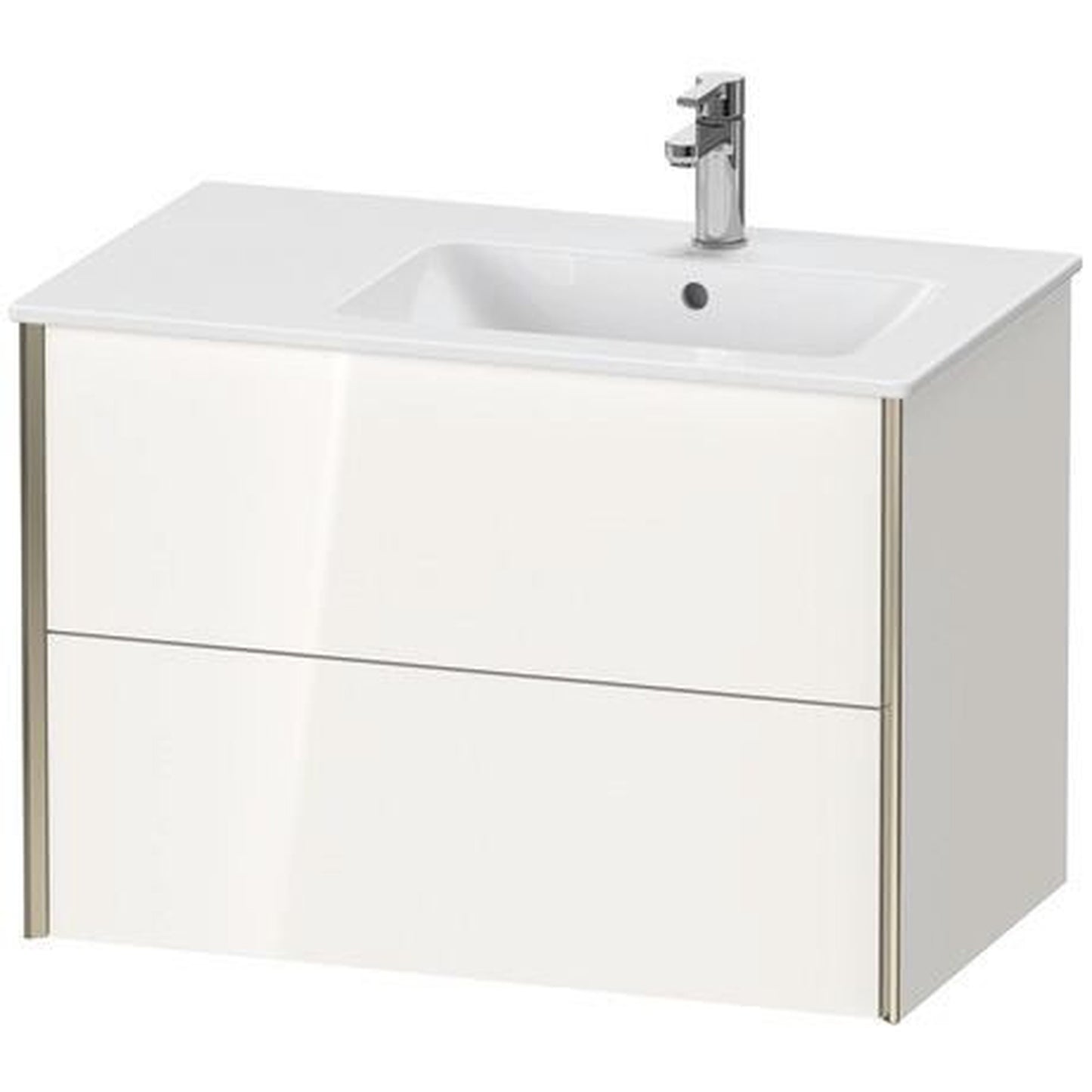 Duravit Xviu 32" x 22" x 19" Two Drawer Wall-Mount Vanity Unit, White High Gloss (XV41590B122)