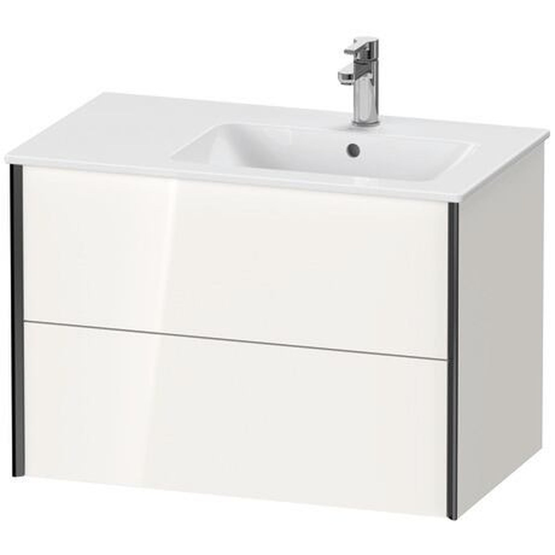 Duravit Xviu 32" x 22" x 19" Two Drawer Wall-Mount Vanity Unit, White High Gloss (XV41590B222)