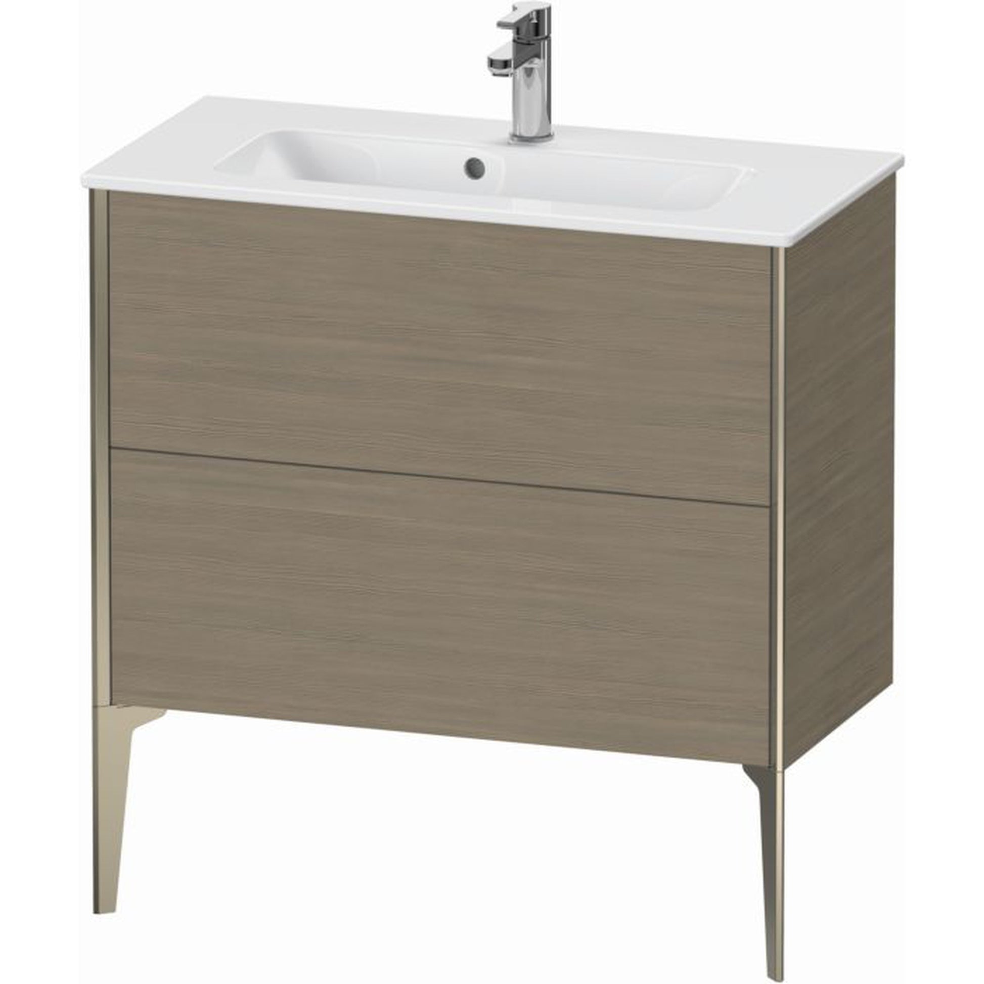 Duravit Xviu 32" x 23" x 15" Two Drawer Floorstanding Vanity Unit, Oak Terra (XV44890B135)