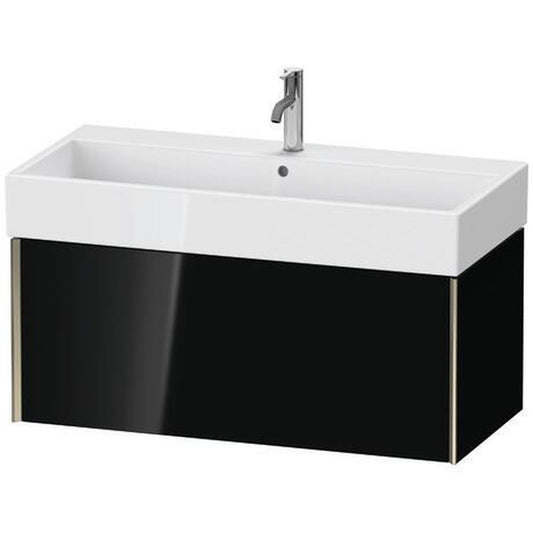 Duravit Xviu 39" x 16" x 18" One Drawer Wall-Mount Vanity Unit, Black High Gloss Lacquer (XV42370B140)
