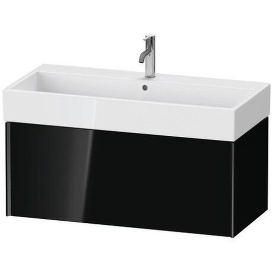 Duravit Xviu 39" x 16" x 18" One Drawer Wall-Mount Vanity Unit, Black High Gloss Lacquer (XV42370B240)