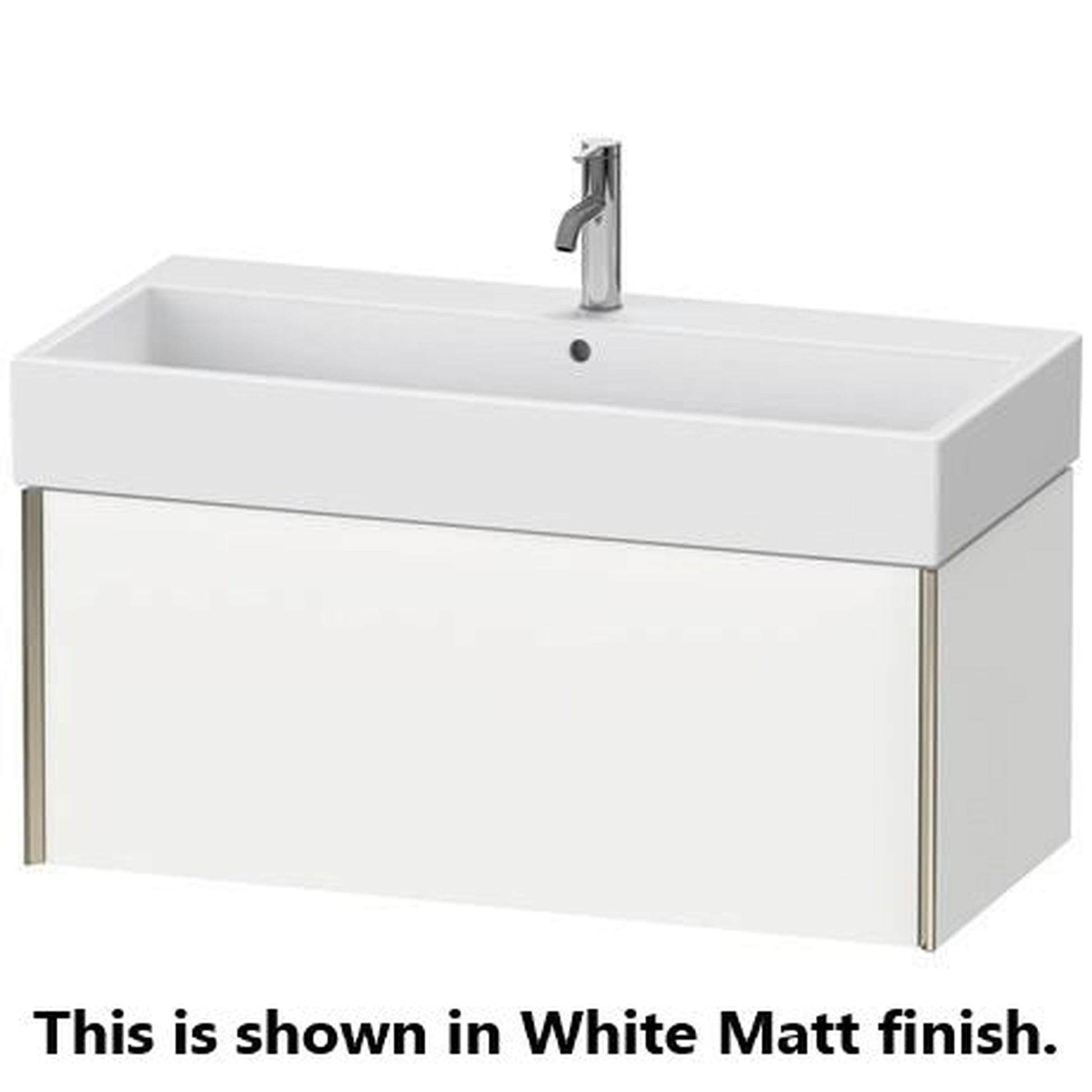 Duravit Xviu 39" x 16" x 18" One Drawer Wall-Mount Vanity Unit, Cappuccino High Gloss (XV42370B286)