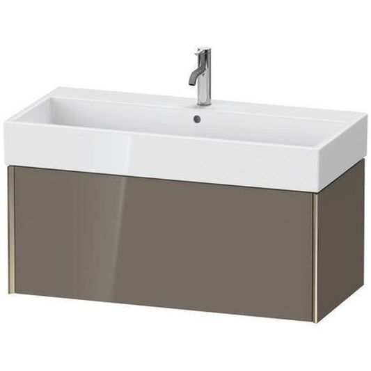 Duravit Xviu 39" x 16" x 18" One Drawer Wall-Mount Vanity Unit, Flannel Grey High Gloss Lacquer (XV42370B189)