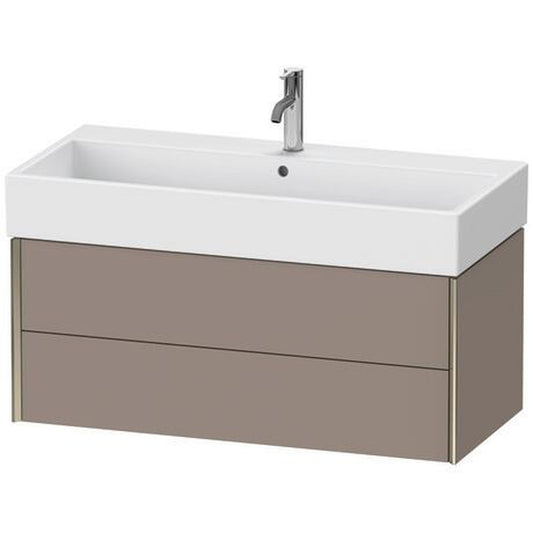 Duravit Xviu 39" x 16" x 18" Two Drawer Wall-Mount Vanity Unit, Basalt Matt (XV43370B143)