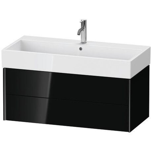 Duravit Xviu 39" x 16" x 18" Two Drawer Wall-Mount Vanity Unit, Black High Gloss Lacquer (XV43370B240)