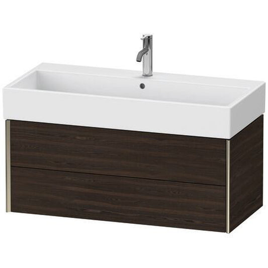 Duravit Xviu 39" x 16" x 18" Two Drawer Wall-Mount Vanity Unit, Brushed Walnut Real Wood Veneer (XV43370B169)