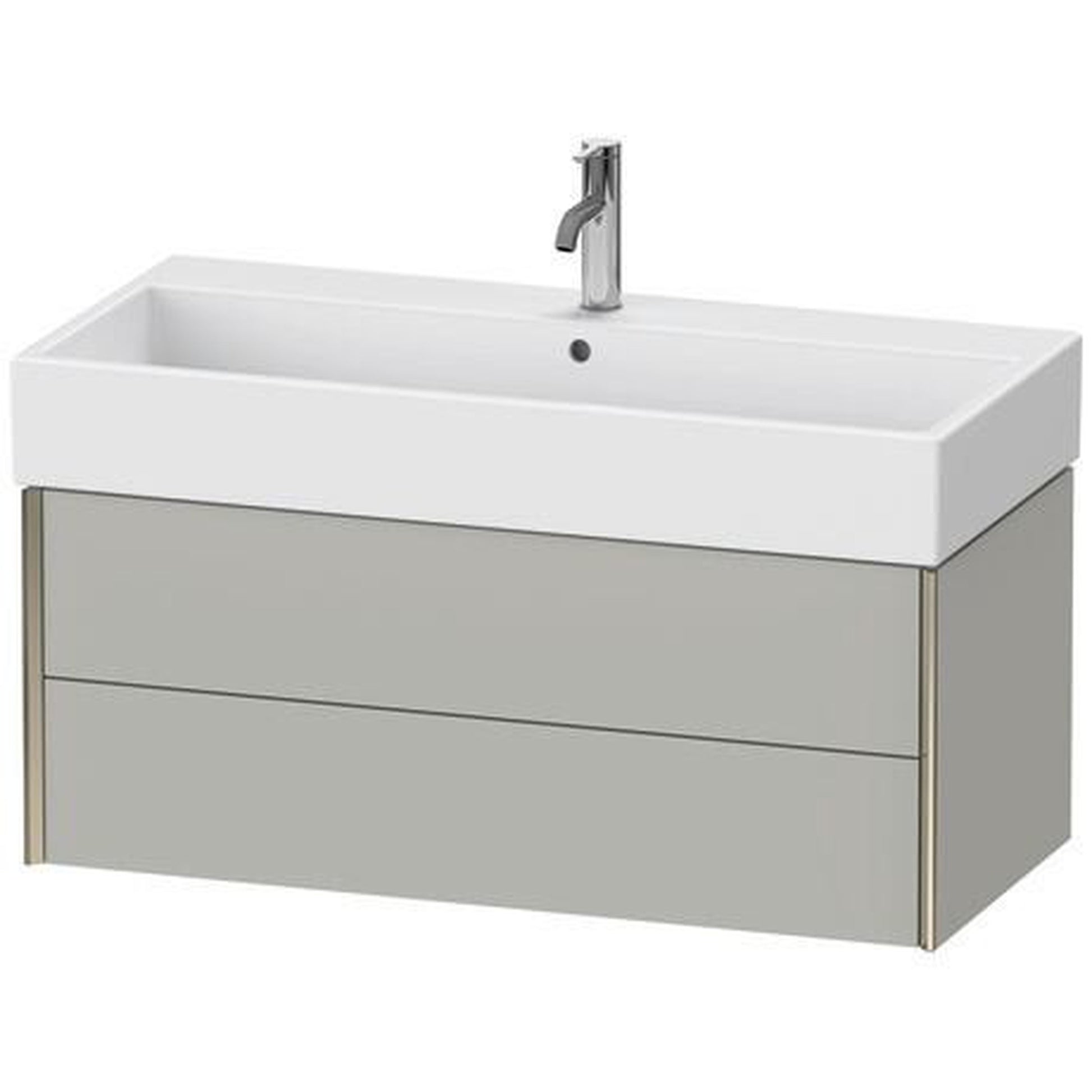 Duravit Xviu 39" x 16" x 18" Two Drawer Wall-Mount Vanity Unit, Concrete Grey Matt (XV43370B107)