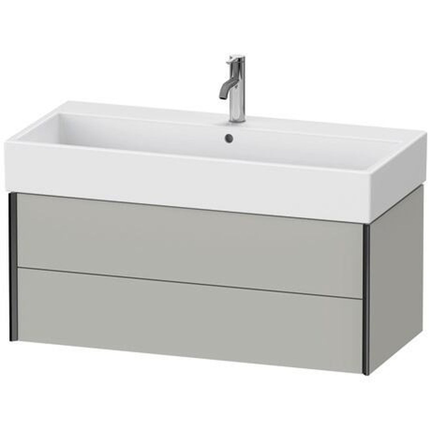 Duravit Xviu 39" x 16" x 18" Two Drawer Wall-Mount Vanity Unit, Concrete Grey Matt (XV43370B207)