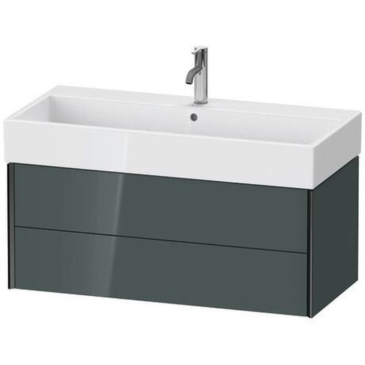 Duravit Xviu 39" x 16" x 18" Two Drawer Wall-Mount Vanity Unit, Dolomiti Grey High Gloss Lacquer (XV43370B238)
