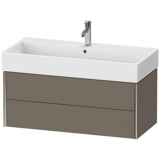 Duravit Xviu 39" x 16" x 18" Two Drawer Wall-Mount Vanity Unit, Flannel Grey Satin Matt Lacquer (XV43370B190)