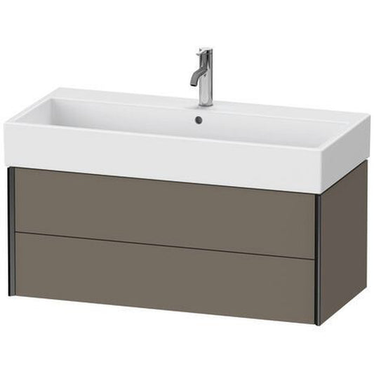 Duravit Xviu 39" x 16" x 18" Two Drawer Wall-Mount Vanity Unit, Flannel Grey Satin Matt Lacquer (XV43370B290)