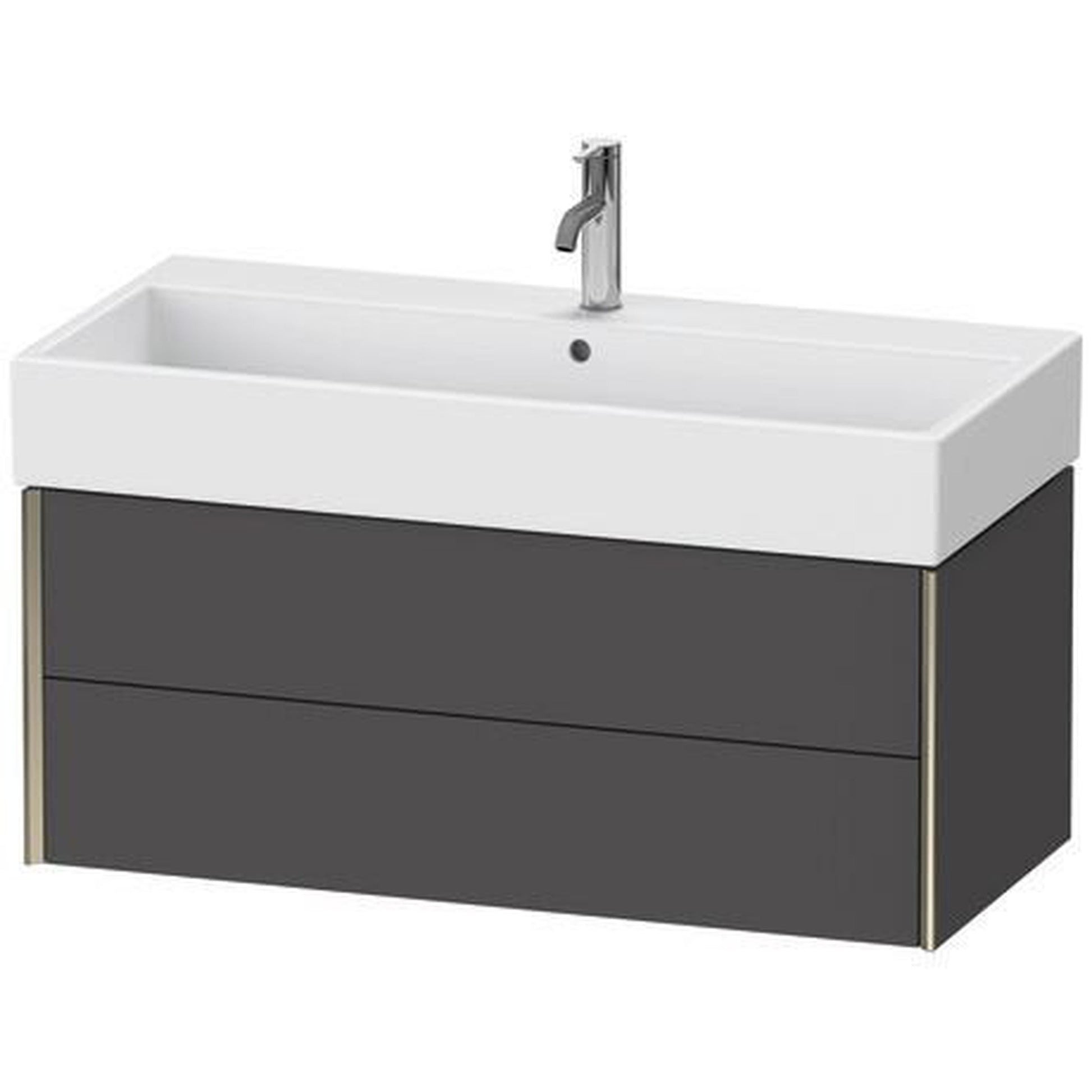 Duravit Xviu 39" x 16" x 18" Two Drawer Wall-Mount Vanity Unit, Graphite Matt (XV43370B149)