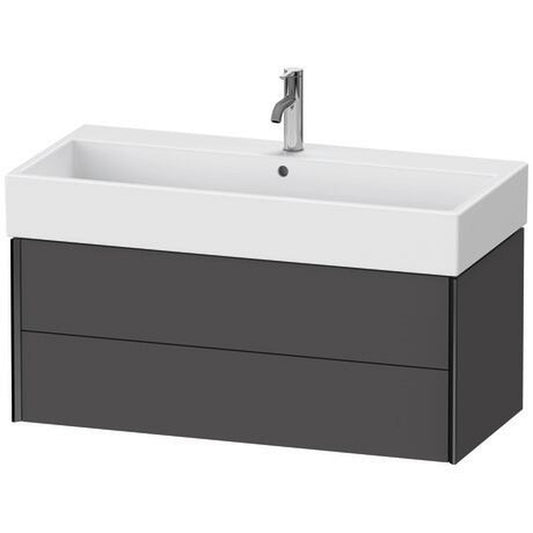 Duravit Xviu 39" x 16" x 18" Two Drawer Wall-Mount Vanity Unit, Graphite Matt (XV43370B249)