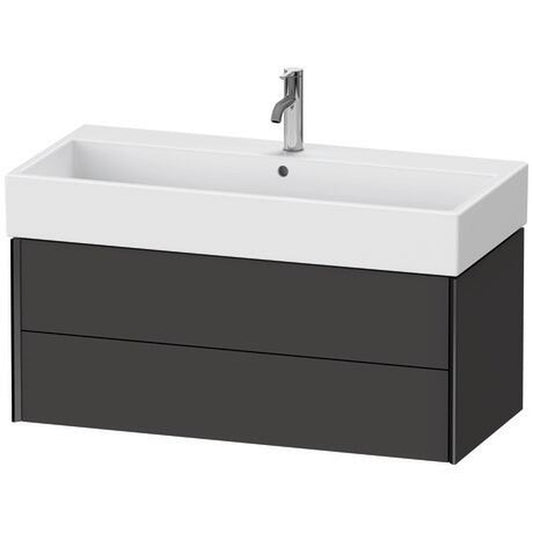 Duravit Xviu 39" x 16" x 18" Two Drawer Wall-Mount Vanity Unit, Graphite Super Matt (XV43370B280)